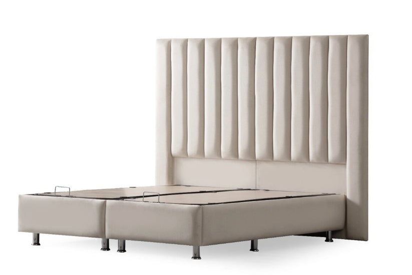 Lit coffre - Athena - Blanc cassé