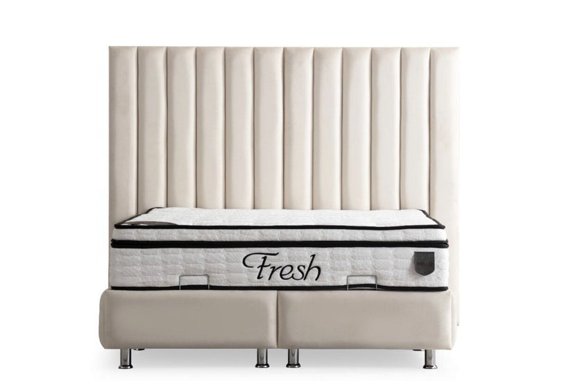 Lit coffre - Athena - Blanc cassé