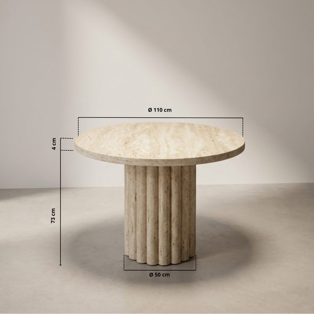 Table de repas ATHENA 110 Travertin