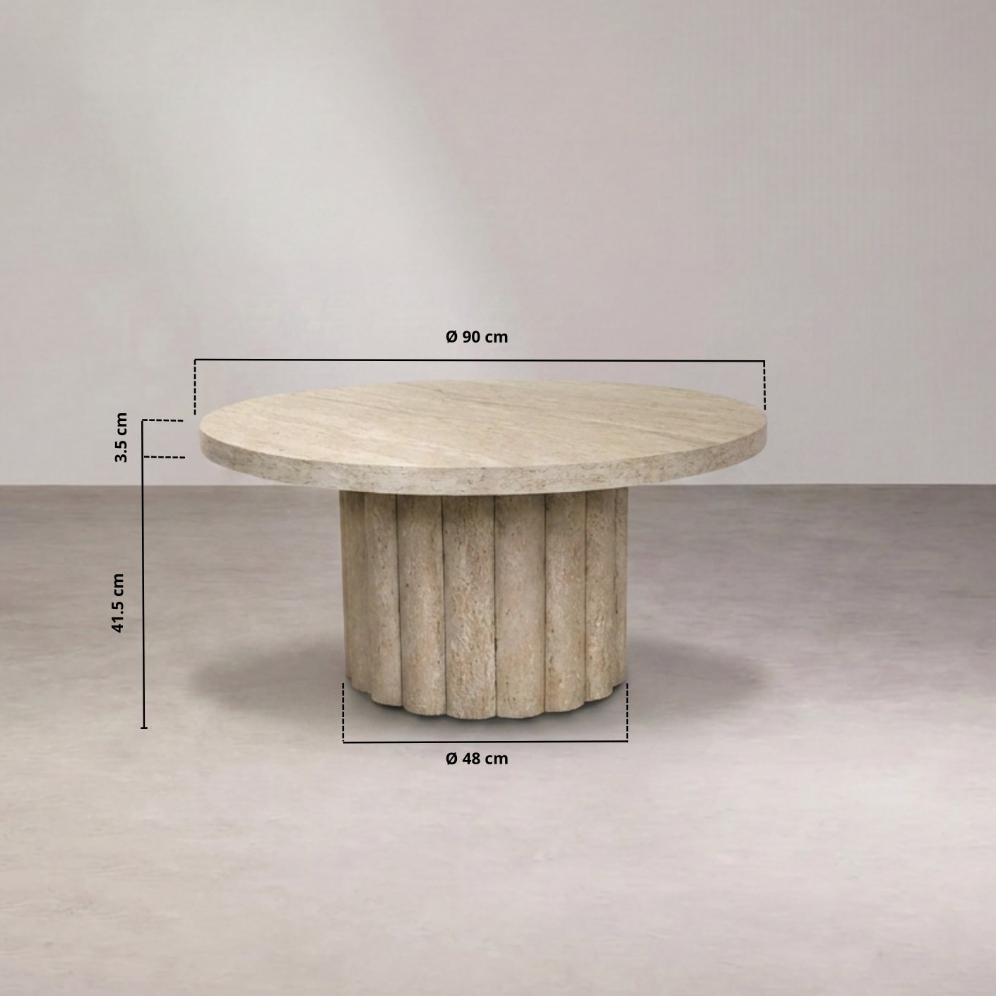 Table basse ATHENA 90 Travertin