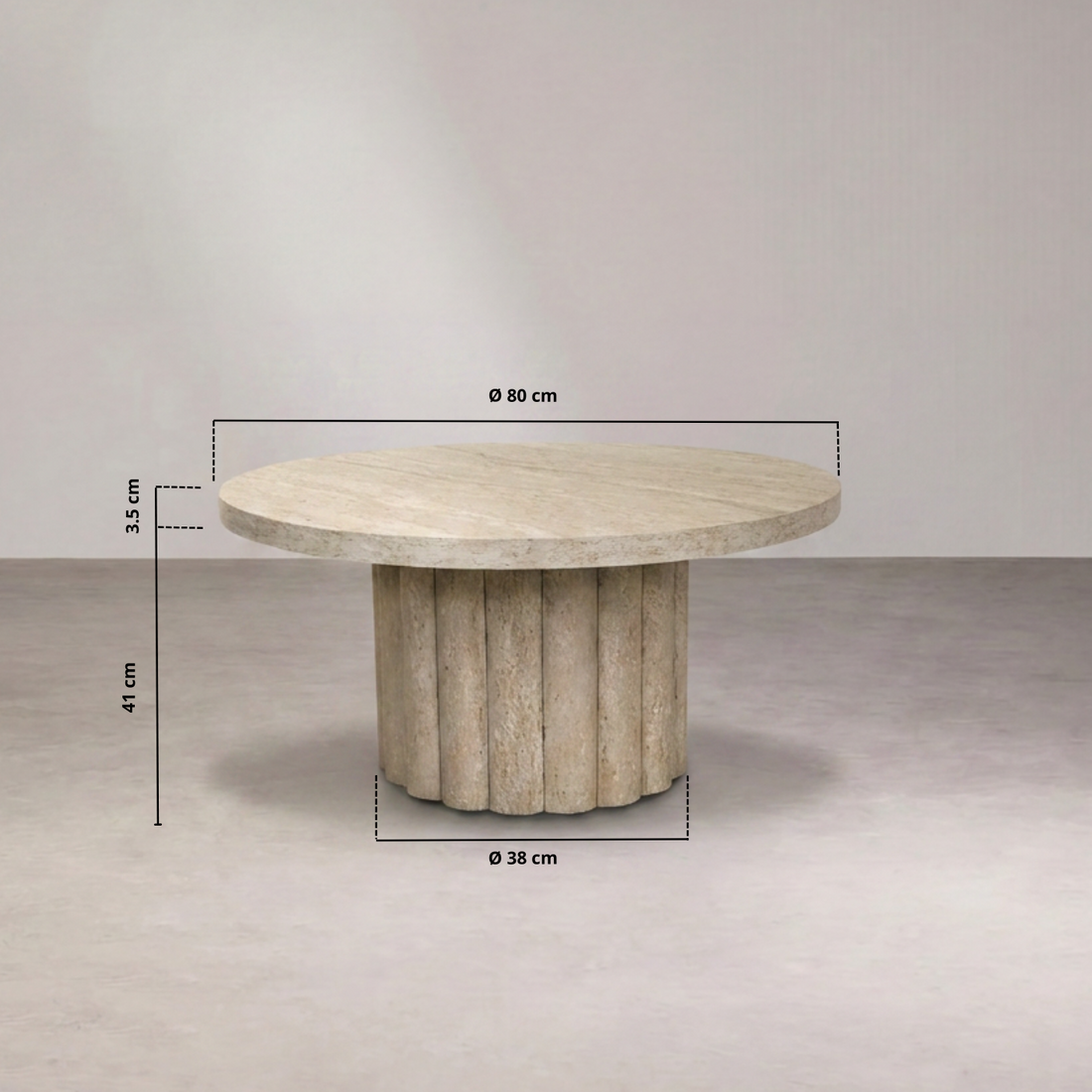 Table basse ATHENA 80 Travertin