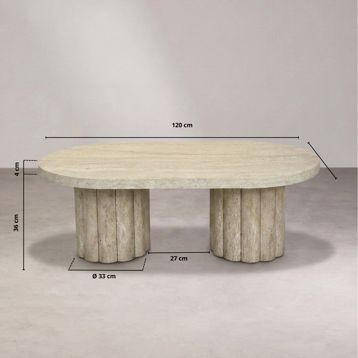Table basse ATHENA 120 Travertin