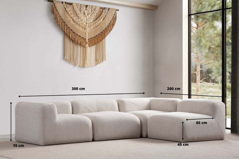 Canapé modulable Nuage - Chenille - Blanc cassé