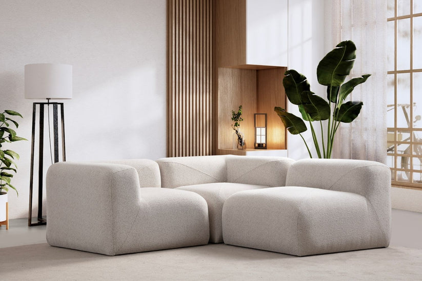 Canapé modulable Nuage - Chenille - Blanc cassé