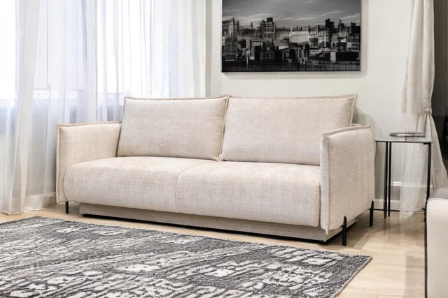 Canapé  convertible AMALFI - Tissu Marbella - Beige