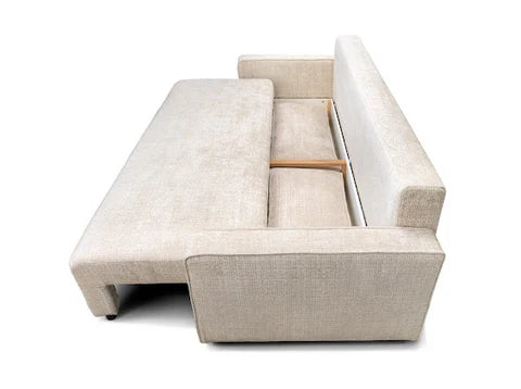 Canapé convertible NICOLE - Tissu Marbella - Beige