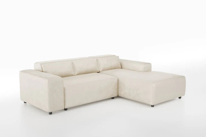 Canapé d'angle MORIS - Velours beige