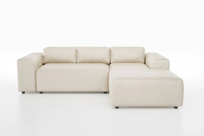 Canapé d'angle MORIS - Velours beige