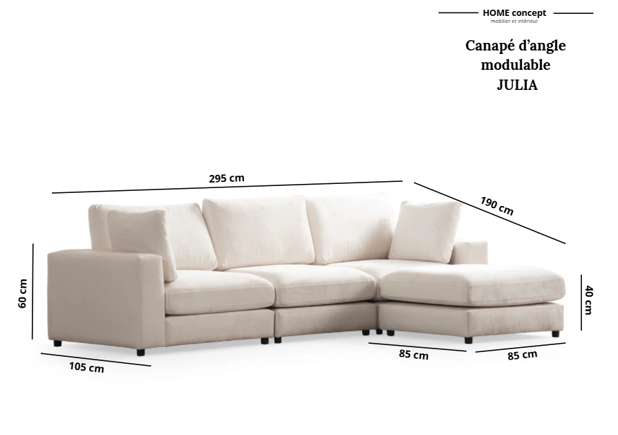 Canapé modulable JULIA 3+1
