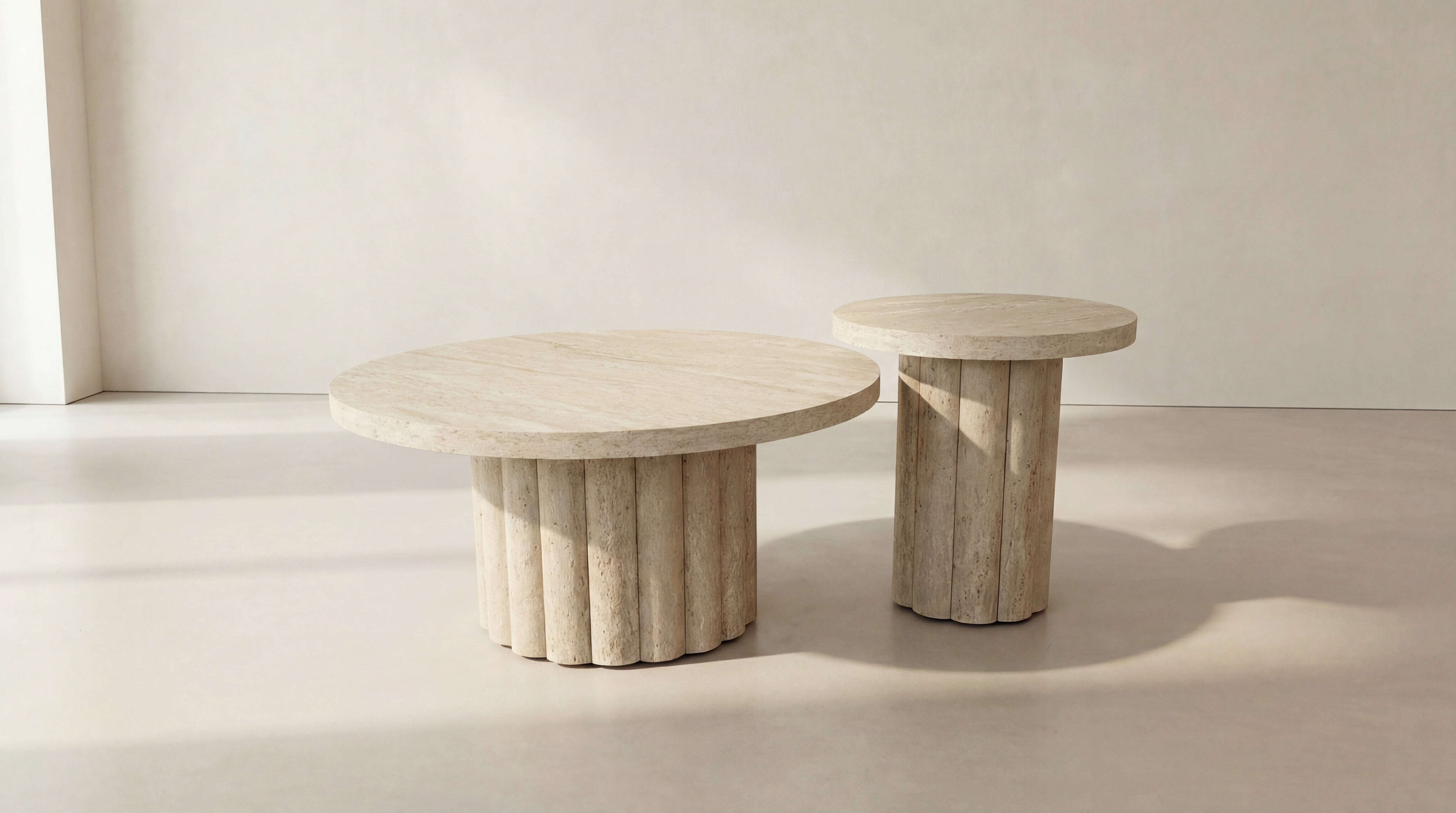 Table basse gigogne ATHENA Travertin