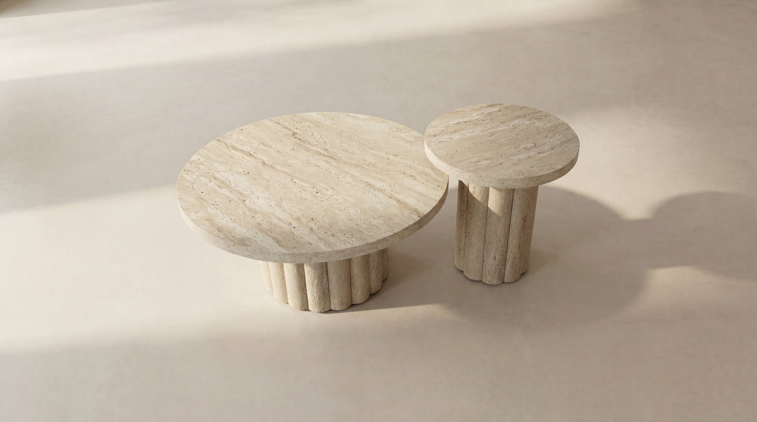 Table basse gigogne ATHENA Travertin
