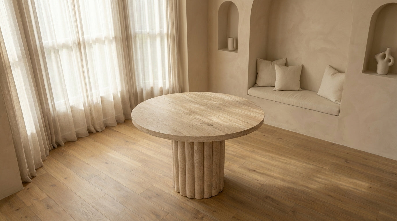Table de repas ATHENA 110 Travertin