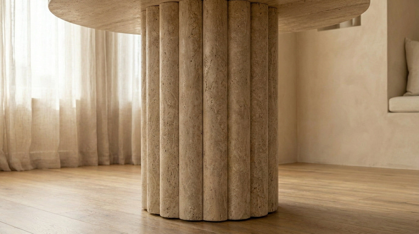 Table de repas ATHENA 110 Travertin