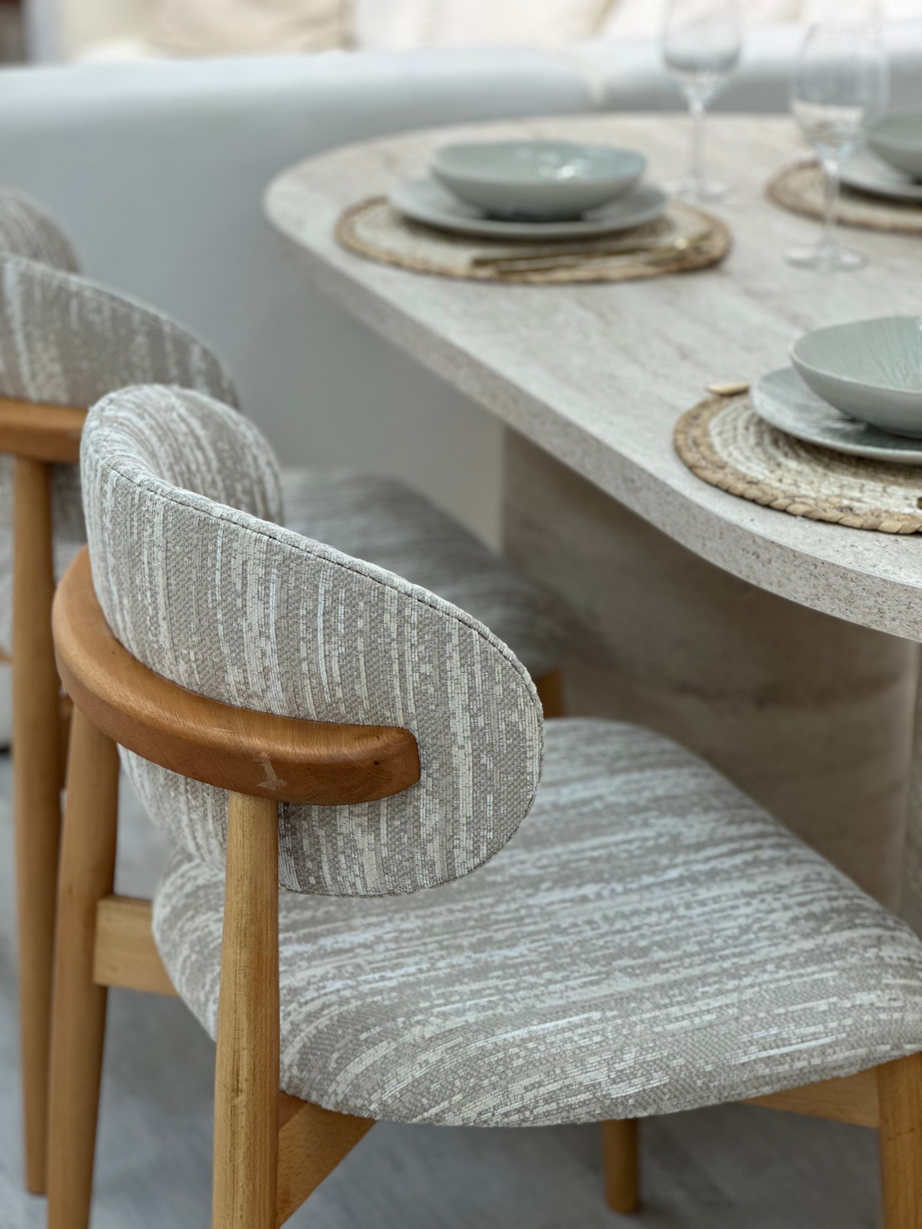 Chaise Prague - Bois clair (à motifs)