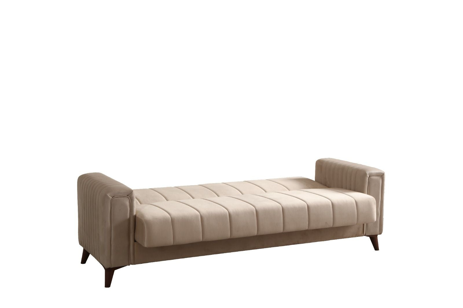 Canapé convertible NOVA - Velours - Beige
