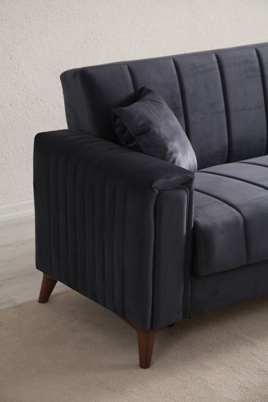 Canapé convertible - Nova - Velours - Gris