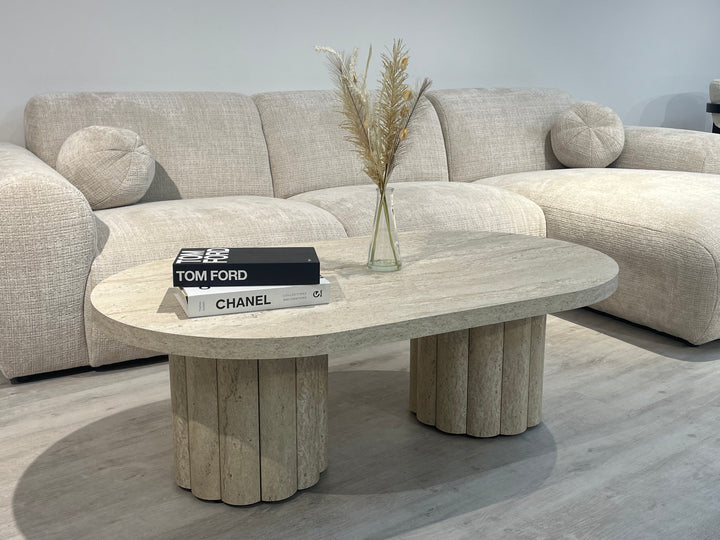 Table basse ATHENA 120 - Aspect travertin