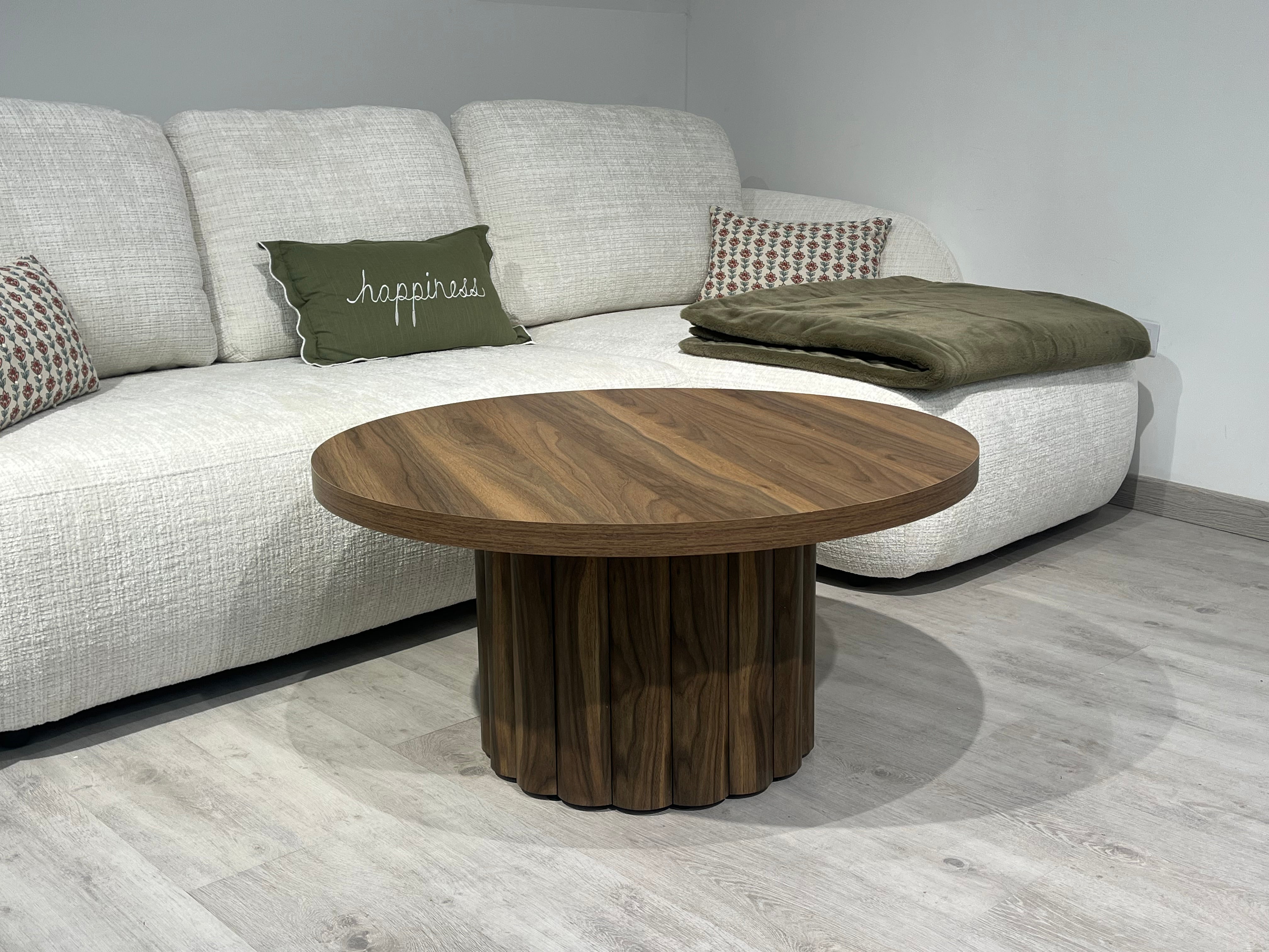 Table basse ATHENA 90 - Aspect noyer