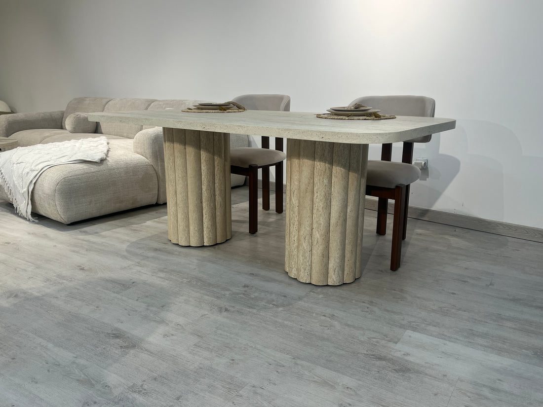 Table de repas ATHENA 180 - Aspect travertin