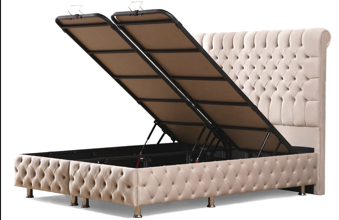 Lit coffre - Luna - Beige