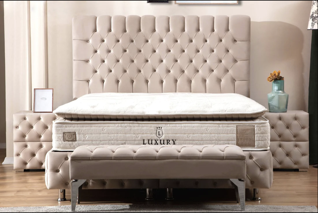 Lit coffre - Luna - Beige