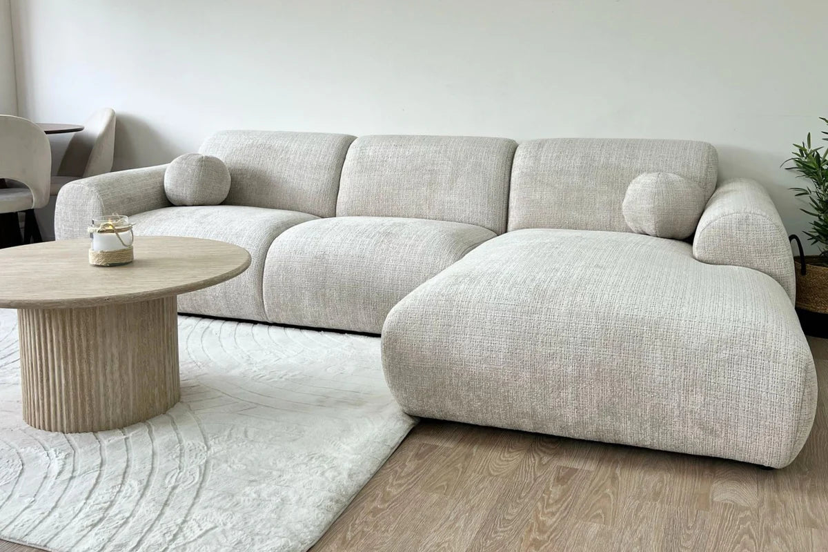 Canapé d'angle Cloud - Tissu Marbella - Beige