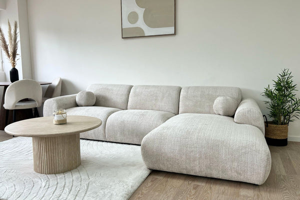 Canapé d'angle Cloud - Tissu Marbella - Beige