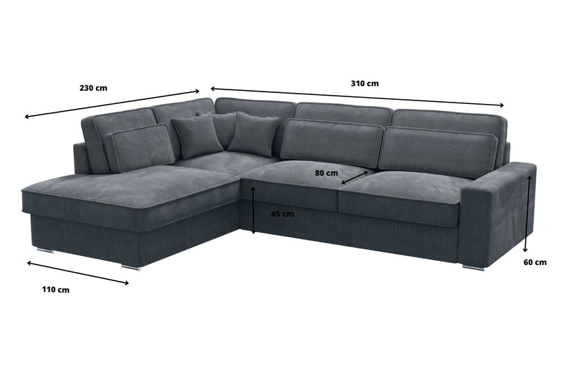 Canapé d'angle Lexus - Velours côtelé