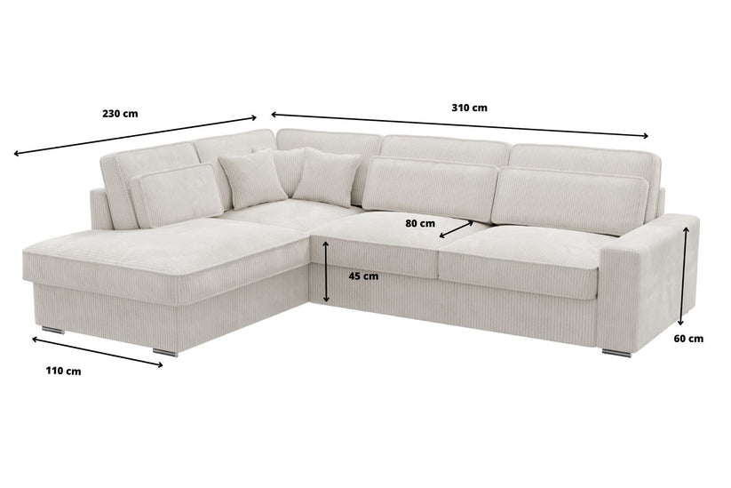 Canapé d'angle Lexus - Velours côtelé