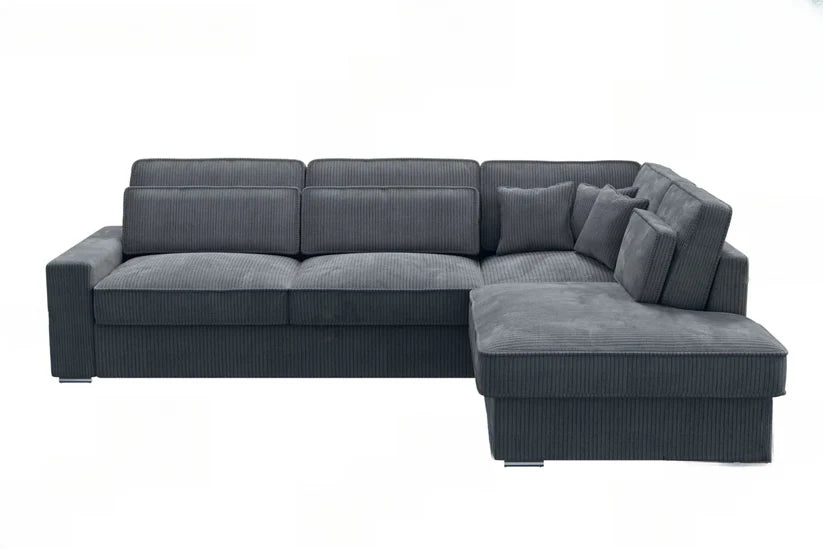 Canapé d'angle Lexus - Velours côtelé - Gris