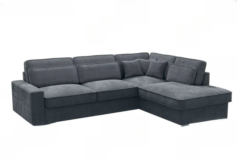 Canapé d'angle Lexus - Velours côtelé - Gris