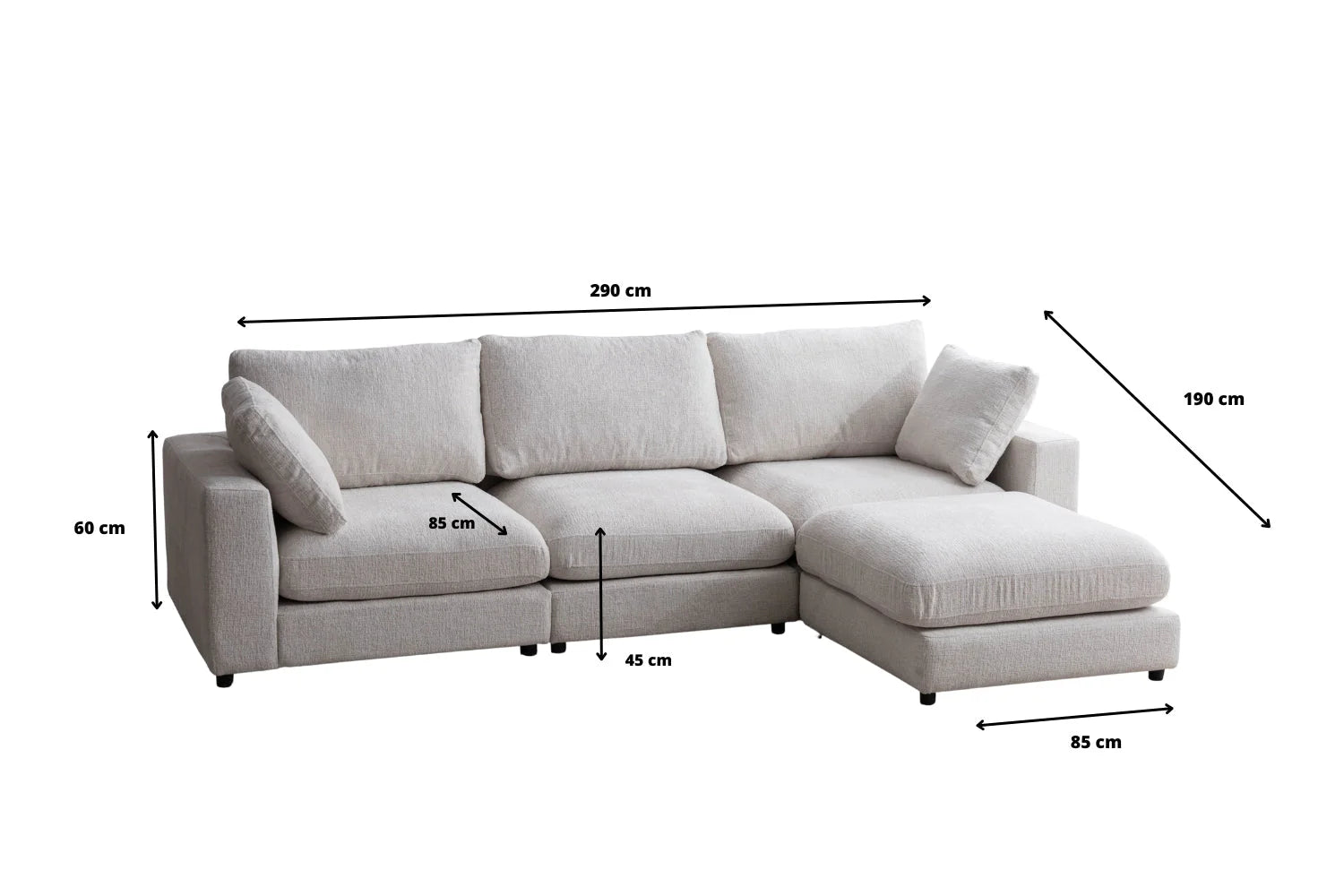 Canapé modulable JULIA 3+1