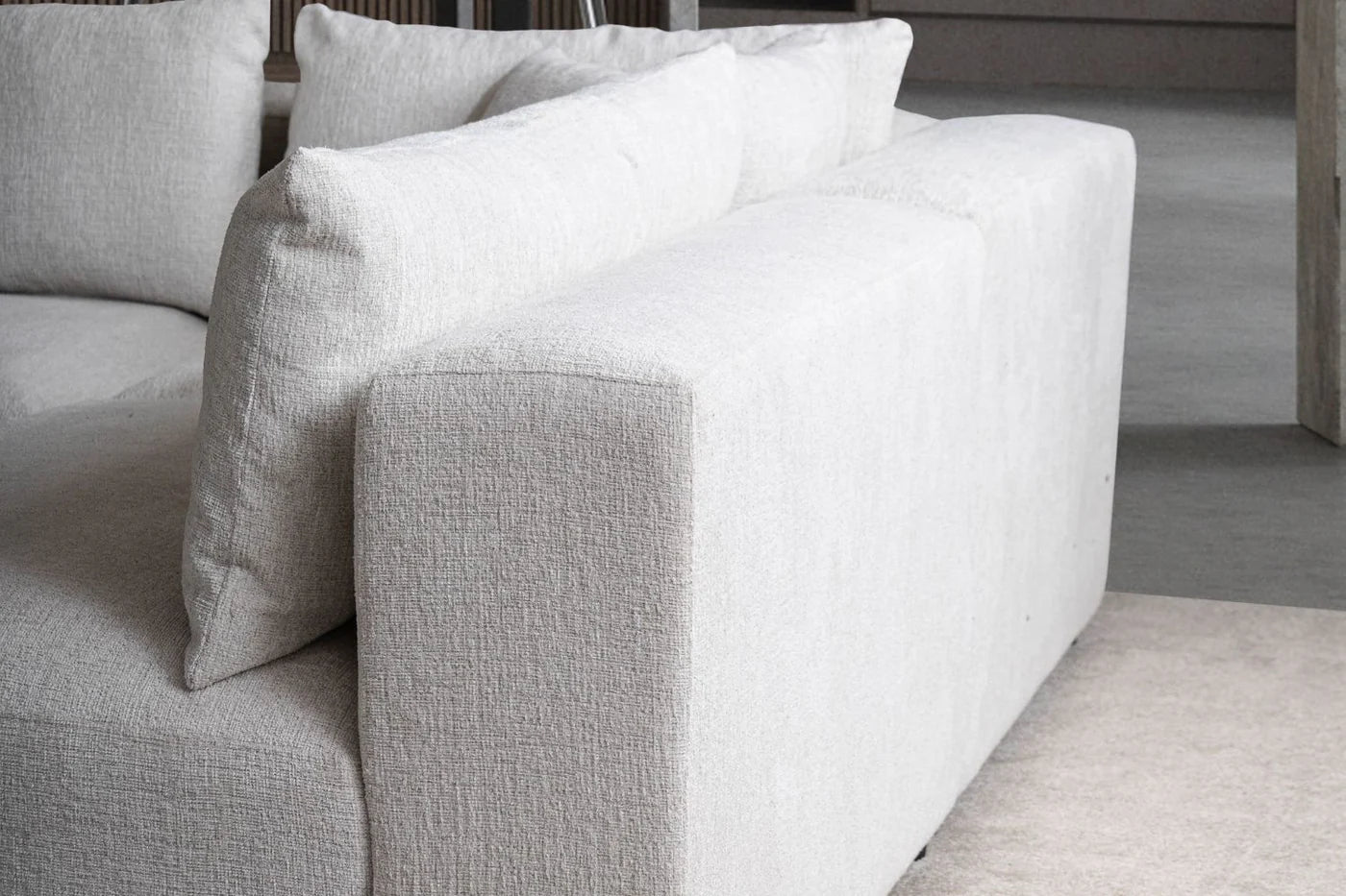 Canapé modulable AZRA - Chenille - Blanc cassé