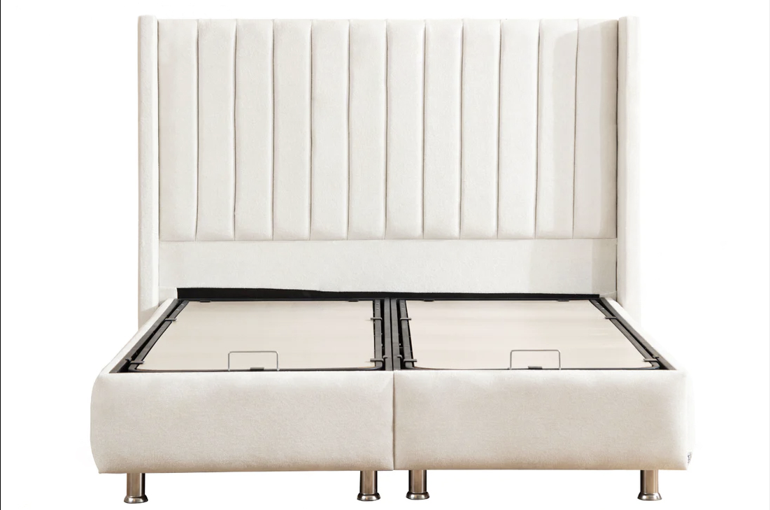 Lit coffre - Tokyo - Blanc cassé