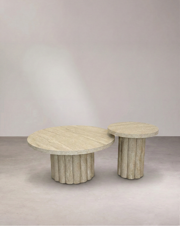 Table basse gigogne ATHENA Travertin