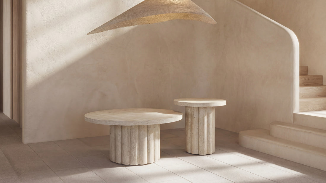 Table basse gigogne ATHENA Travertin