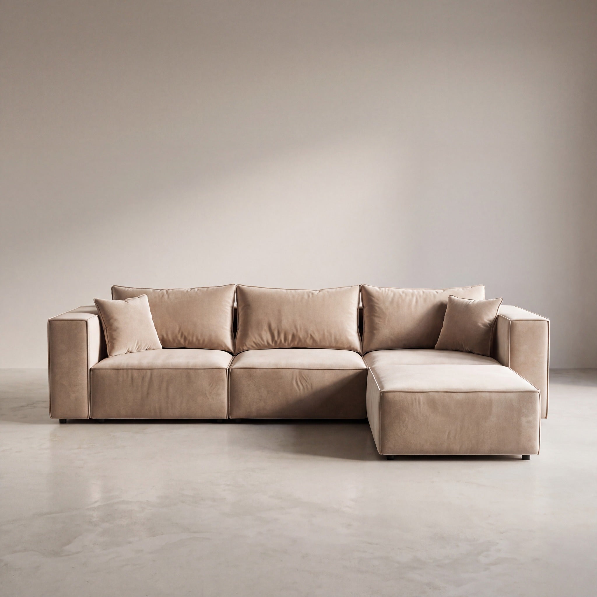Canapé modulable ÉLÉGANCE 3+1 en velours beige