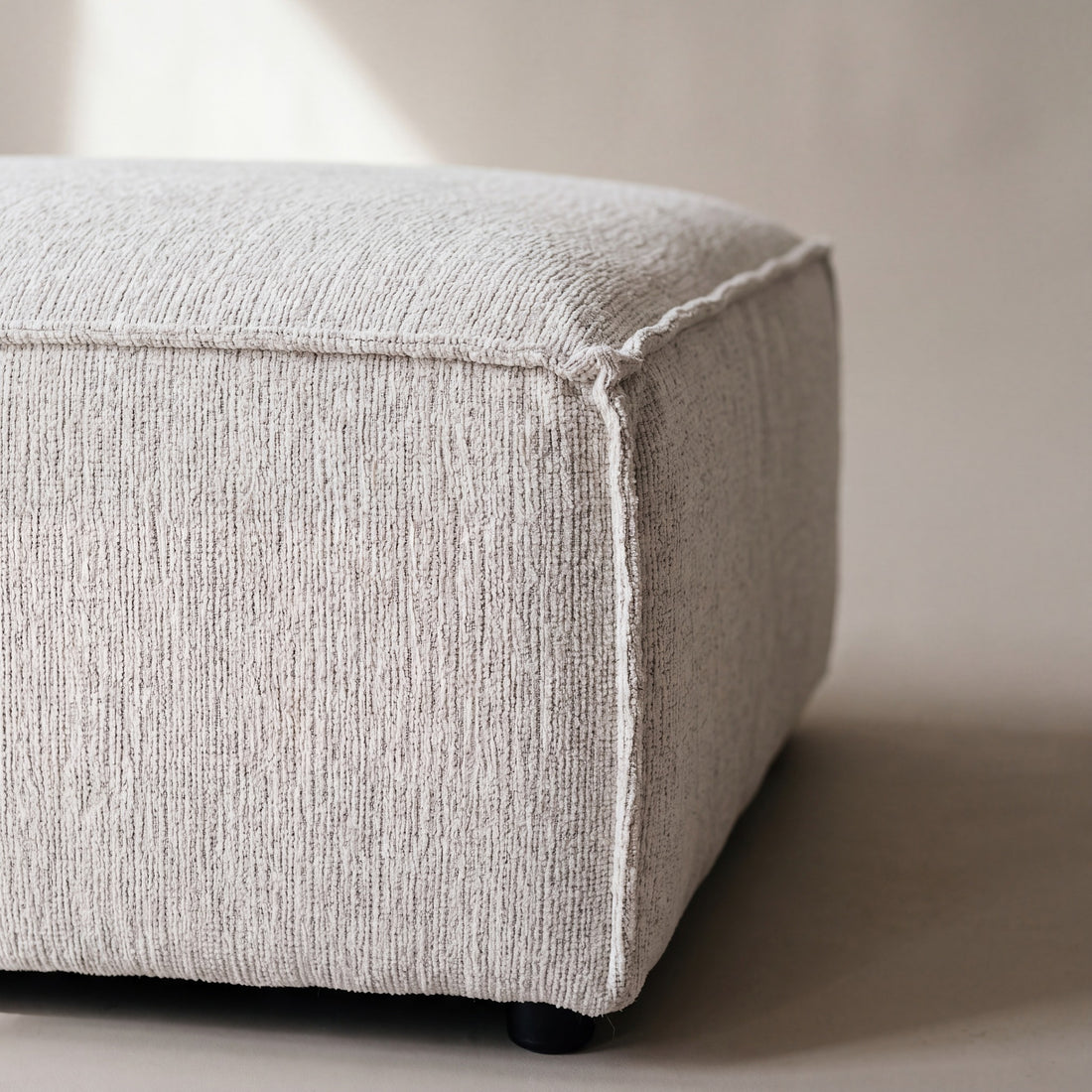 Canapé modulable ELEGANCE 4+1 en chenille blanc cassé, photo 8 sur 8