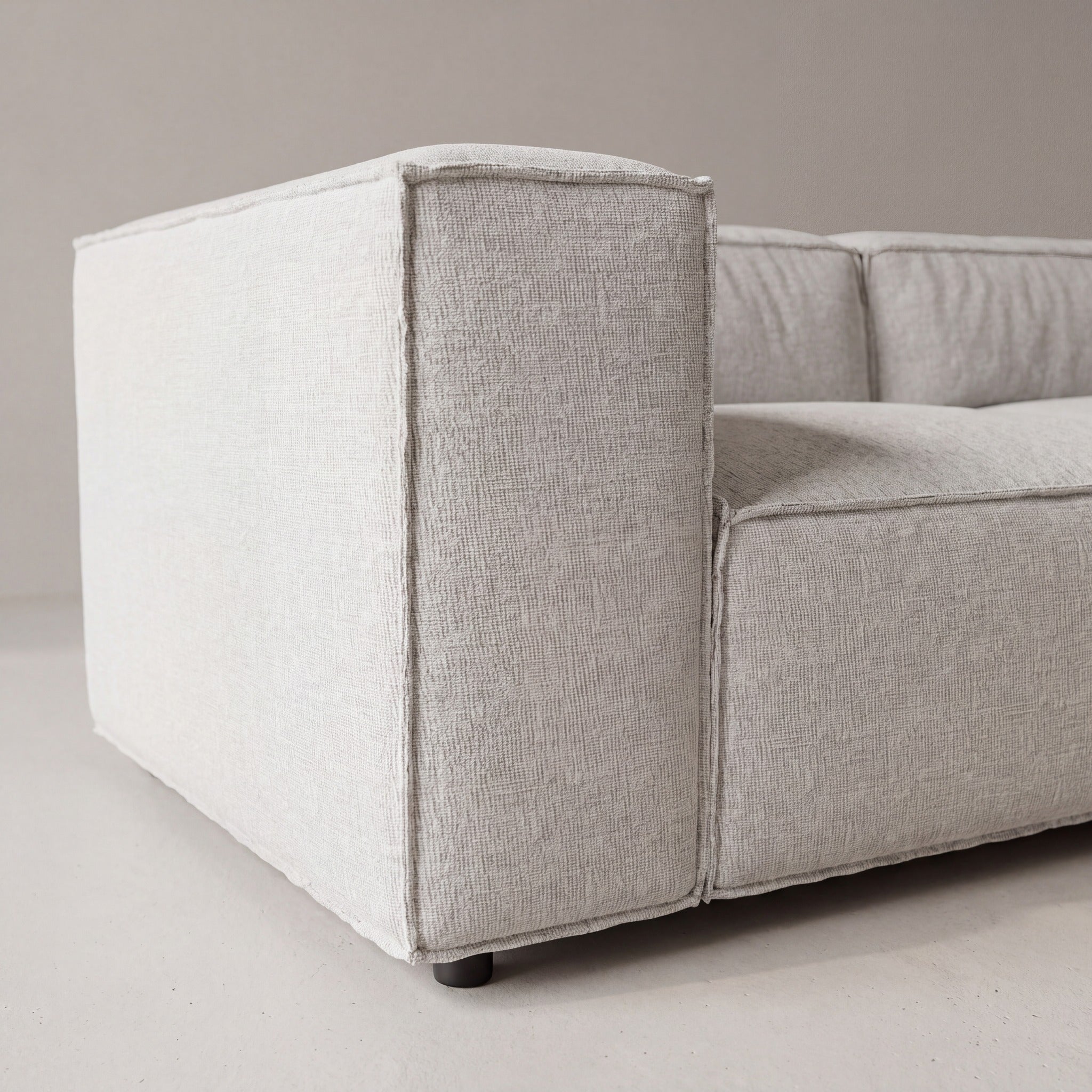 Canapé modulable ELEGANCE 4+1 en chenille blanc cassé, photo 7 sur 8