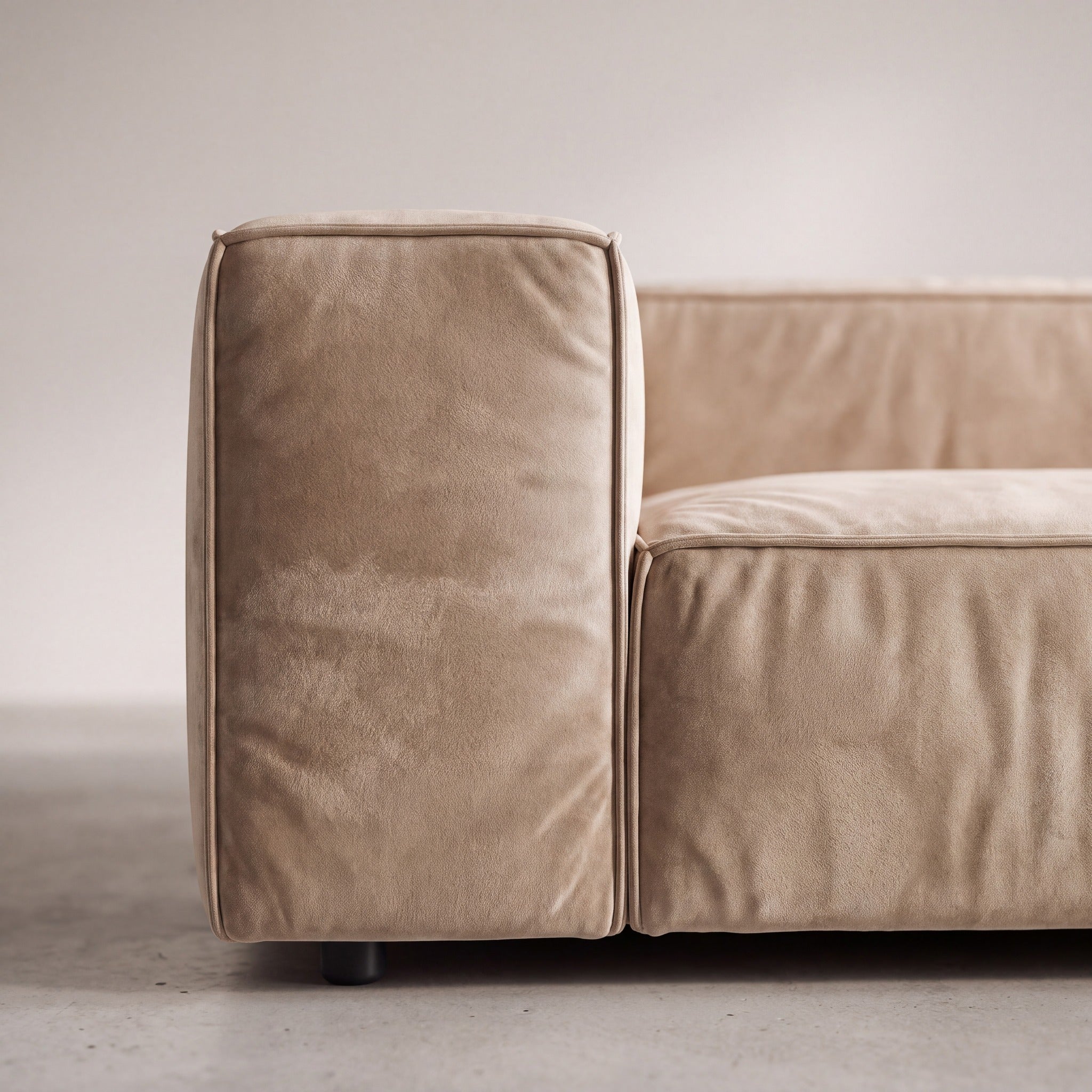 Canapé modulable ÉLÉGANCE 4+1 en velours beige, photo 8 sur 9