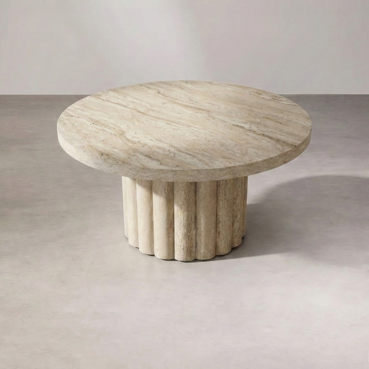 Table basse ATHENA 90 Travertin