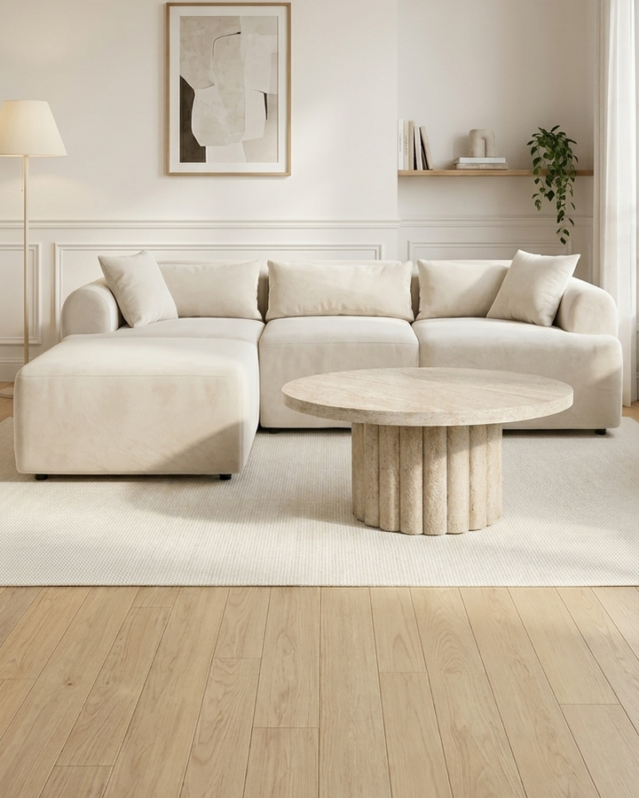 Table basse ATHENA 90 Travertin