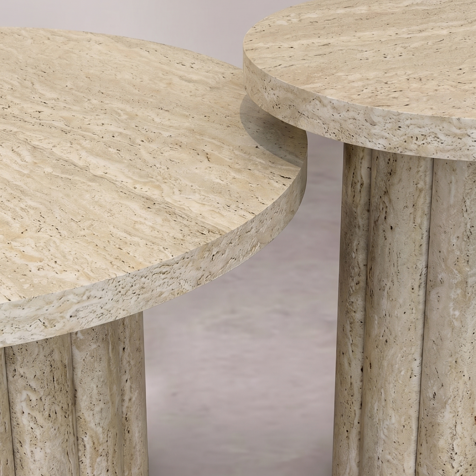 Table basse gigogne ATHENA Travertin