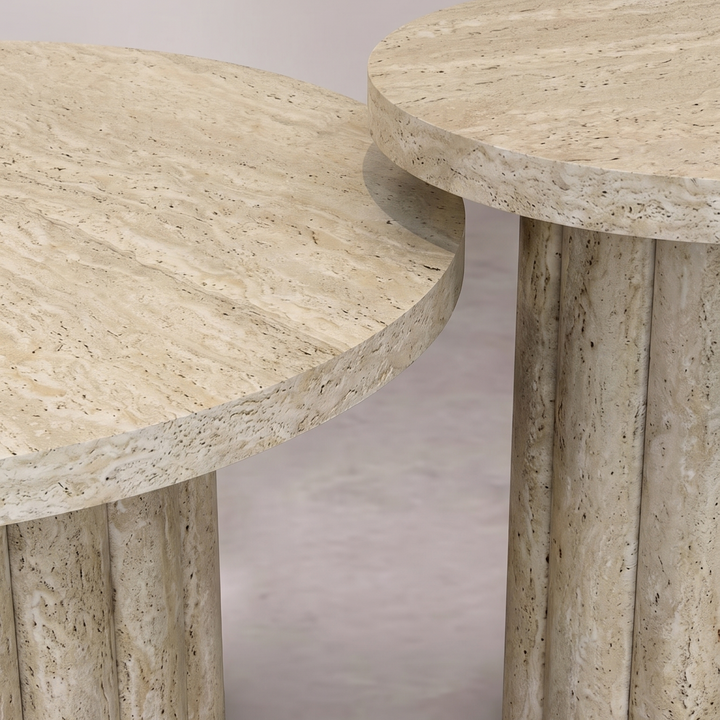 Table basse gigogne ATHENA Travertin