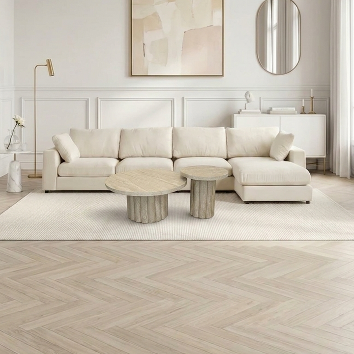 Table basse gigogne ATHENA Travertin