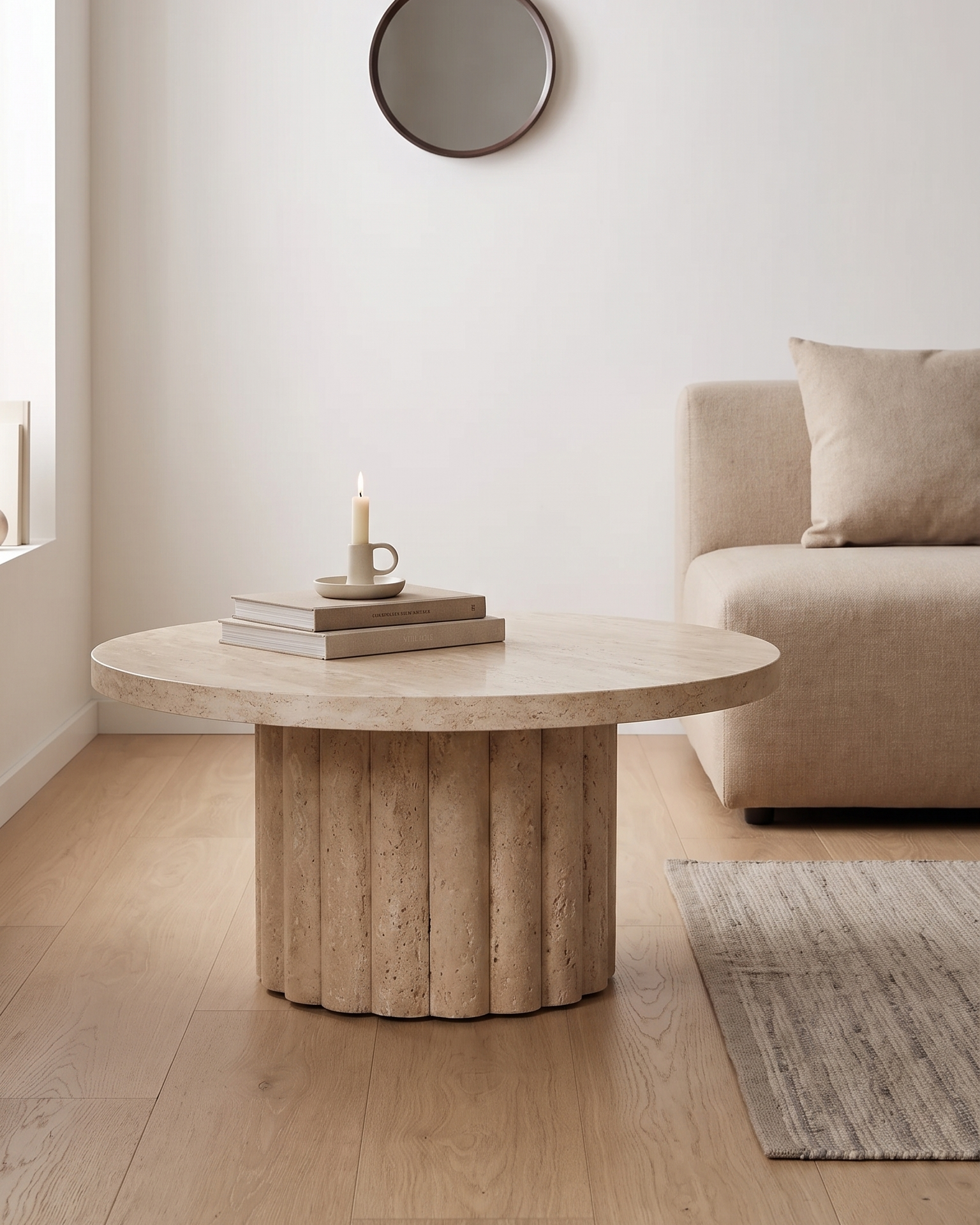 Table basse ATHENA 90 Travertin