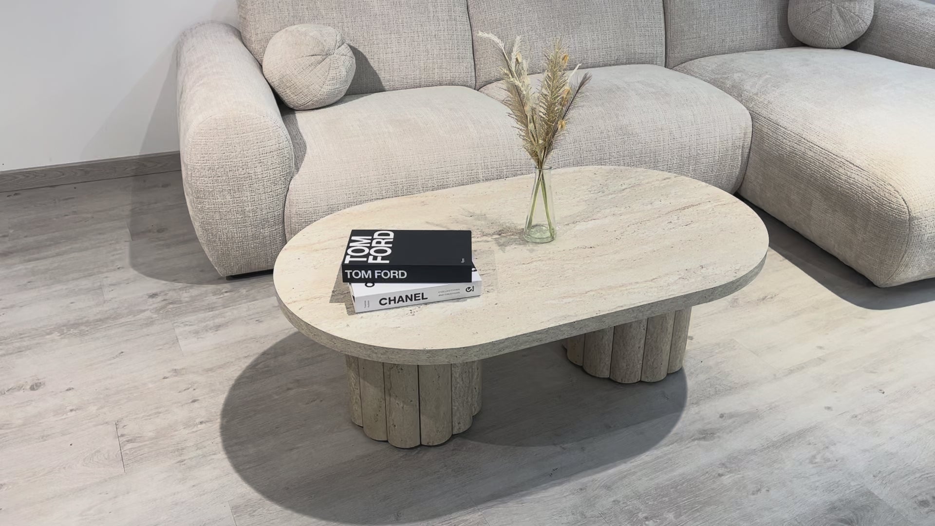 Table basse ATHENA 120 - Aspect travertin