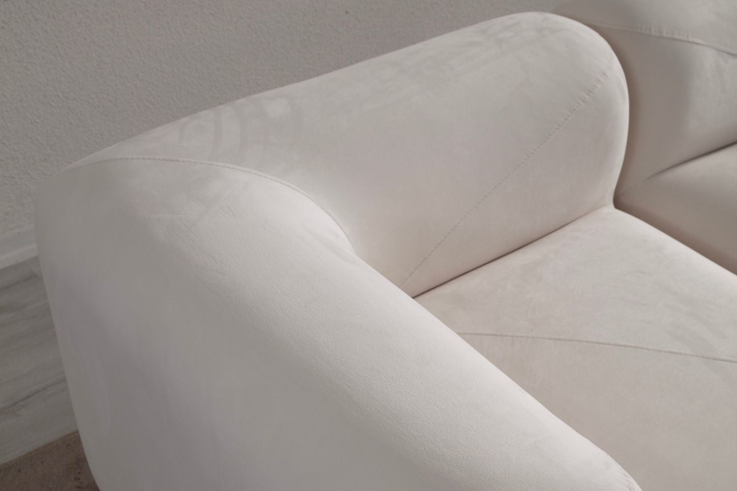 Canapé modulable Nuage - Velours blanc cassé