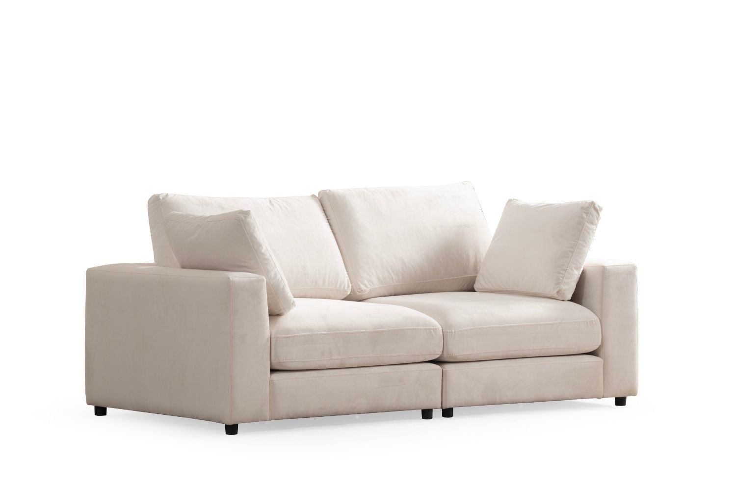 Canapé modulable - Julia - 3+1 - Velours blanc cassé