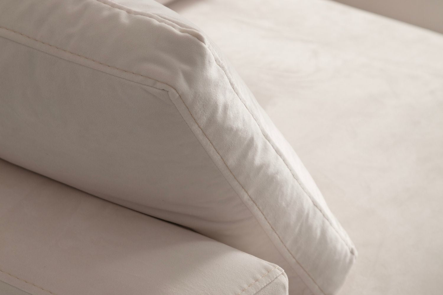 Canapé modulable - Julia - 4+1 Velours blanc cassé